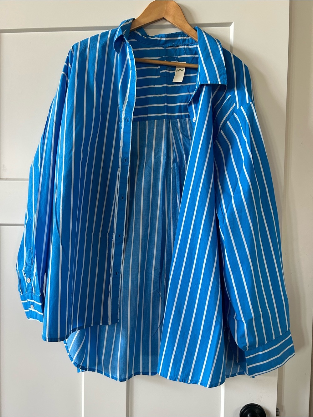 Aerie Blue and White Striped Button-Down Shirt    SIZE XXL    *NWT*